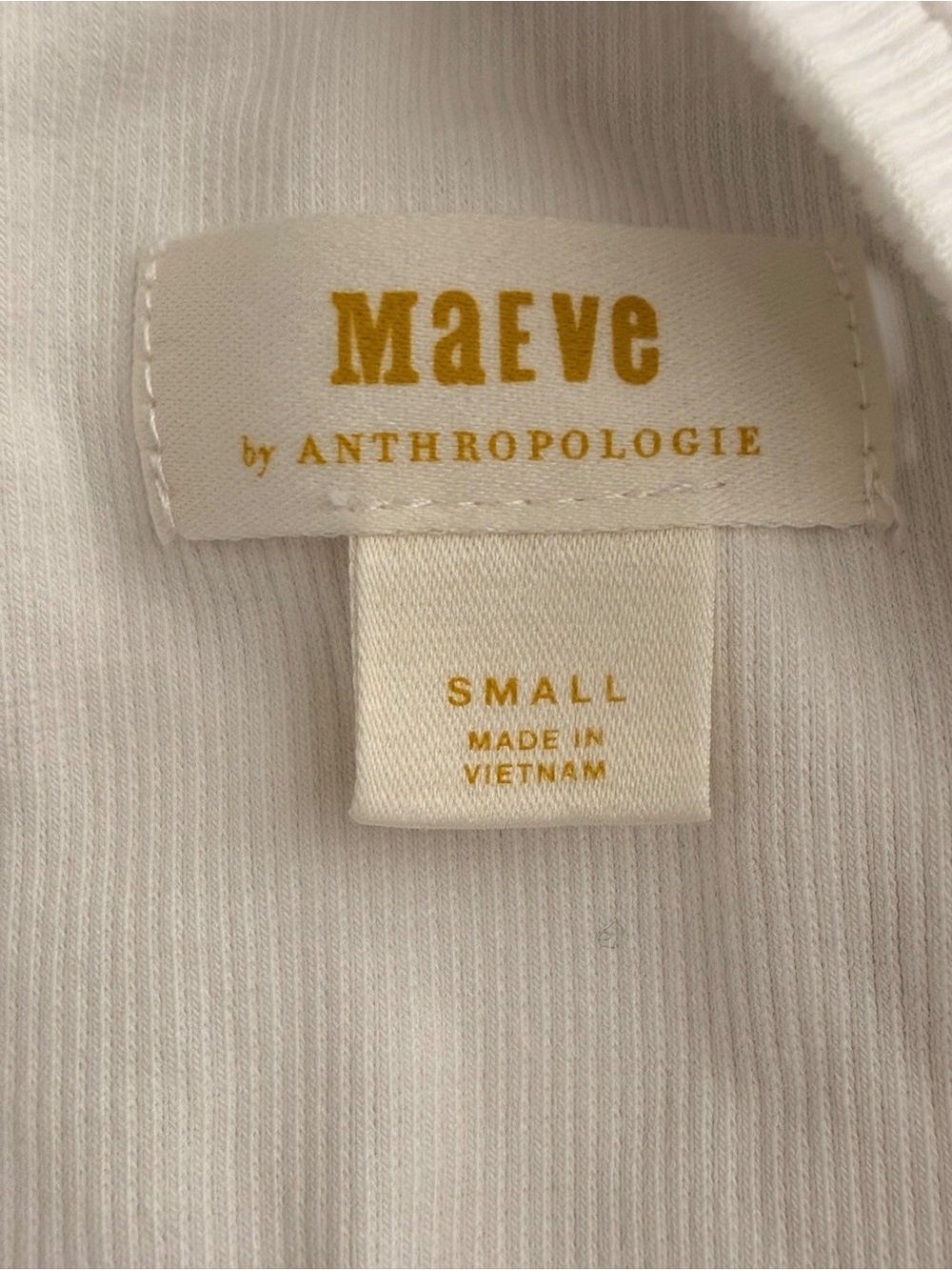Anthropologie Maeve Lace Sleeve Top White Rib Knit Scoop Neck Women Small Shirt - Picture 5 of 9